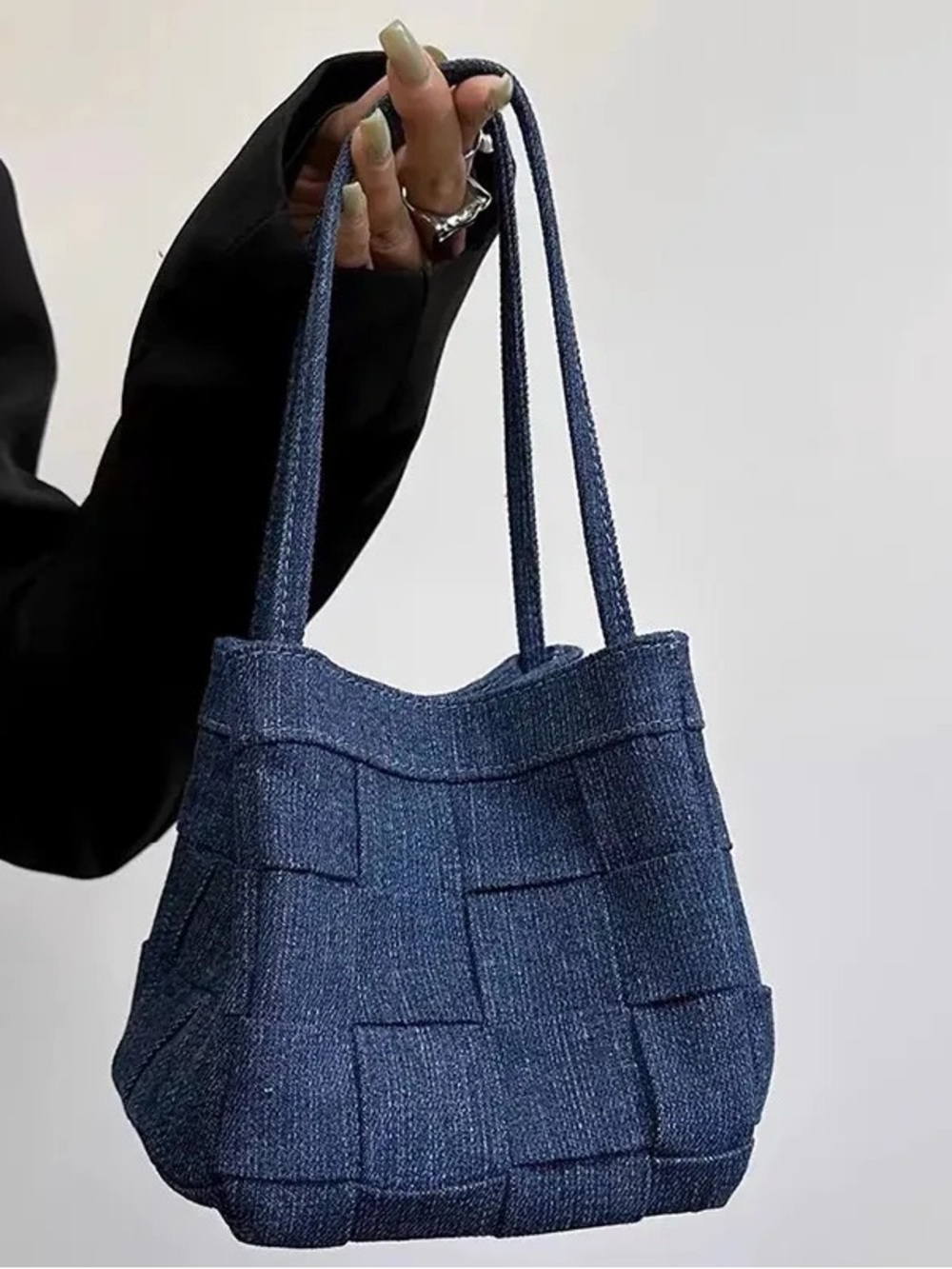 Denim handmade quilted bag